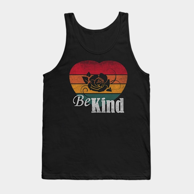 Be Kind T-shirt Heart Retro Tank Top by PEHardy Design